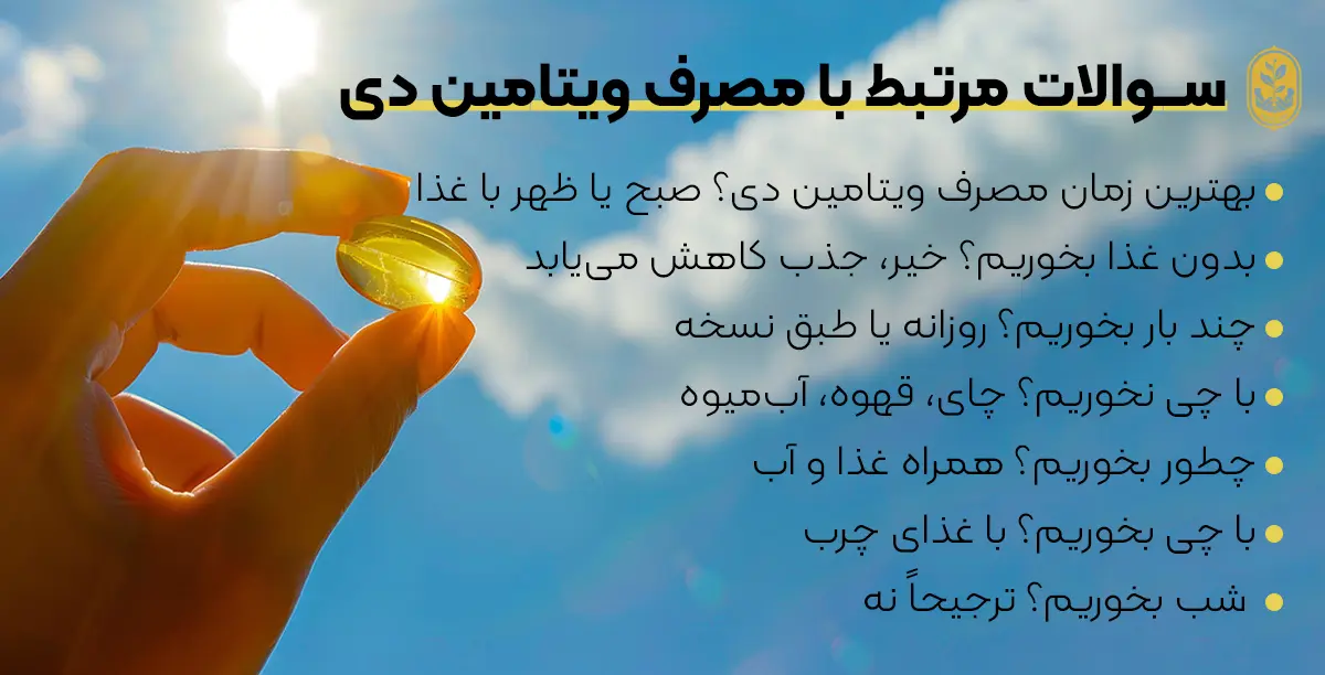 زمان خوردن هر ویتامین